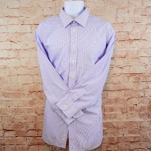 Paul Fredrick Pinpoint Stripe Cotton Dress Shirt